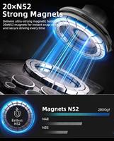 Support de téléphone magnétique pour voiture avec chargeur sans fil, ventouse à aspiration, rotation à 360°, support de téléphone portable pour tableau de bord et pare-brise