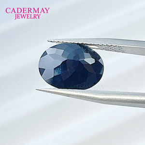 Cadermay Natural Sapphire Oval Loose Stone Deep Blue For Ring Making - Product Image 2