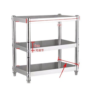 Stainless Steel <b>Kitchen</b> <b>Storage</b> Rack 3 Tier Microwave Oven Rack Countertop Pot Rack Floor Standing - Product Image 2
