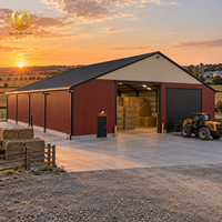 Structure en acier préfabriquée pour entrepôt agricole, bâtiment métallique agricole, grange de stockage de foin à grande portée