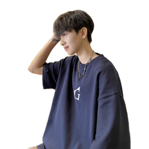 Camiseta de corte cuadrado con logo personalizado, estilo streetwear, de algodón grueso, top corto, camiseta gráfica oversize de corte holgado para hombre - Product Image 1