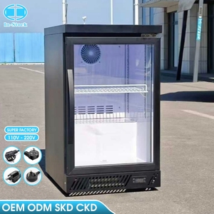 Réfrigérateur vertical pour boissons OEM 88L à porte vitrée simple, mini-vitrine réfrigérée commerciale avec refroidissement par ventilateur pour boissons - Product Image 1