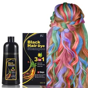 Guangzhou Private Label Professional Manufacturer 7 Colorful Fashion Brown Black Hair Dye Shampoo 3 In 1 Hair Dye