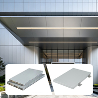 Panneau en nid d'abeille en aluminium pour mur extérieur, résistant aux UV, en PVDF, avec précision dimensionnelle stable, personnalisé OEM, pour projet de construction de auvent d'entrée