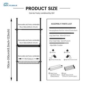YIJIALE armoires meubles portable garde-robe vêtements stockage enfants garde-robe placard - Product Image 2