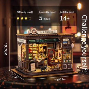 Bộ đồ chơi lắp ráp nhà gỗ 3D IIECREATE 9.5 inch, tự làm, mô hình quán cà phê kỳ diệu, quà tặng cho người lớn - Product Image 4