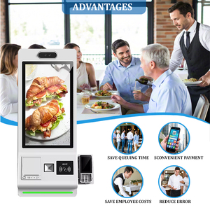 Nhà hàng thức ăn nhanh tự đặt hàng kiosk màn hình cảm ứng máy quét QR Máy in nhiệt 23.6 inch tầng thường vụ thanh toán thiết bị đầu cuối - Product Image 6
