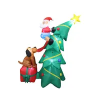 180 centimetri cane a caccia di Natale Babbo Natale arrampicata su albero Di Natale gonfiabile decorazione indoor outdoor gonfiabile di Babbo Natale albero di Natale