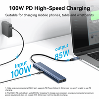 Hub USB C 10Gbps Docking Station 4K 60Hz DP untuk Pembaca Kartu SD TF Pengisian Daya PD 100W Adaptor USB 3.1 MacBook PC Tersedia