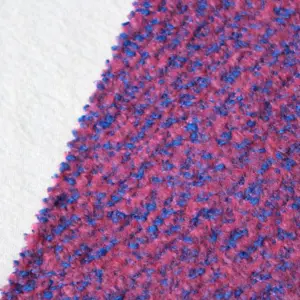 Em estoque tecido de fábrica de têxteis preço barato moda cor azul rosa estilo choque tecido de lã fervida para o inverno outono casaco terno vestido