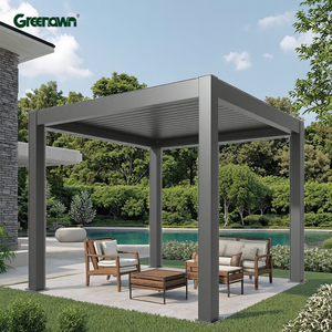 Villa personnalisée en <span class=keywords><strong>usine</strong></span> Arches auvent étanche système motorisé Gazebo en métal <span class=keywords><strong>pergola</strong></span> <span class=keywords><strong>bioclimatique</strong></span> en aluminium à persiennes - Product Image 1
