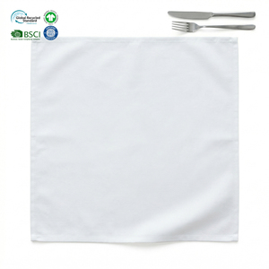 Heavy Duty Eco-Friendly Waterproof Catering 18x18 Inch White Cloth Napkins Polyester Cotton Custom Size for Event Planning - Product Image 1