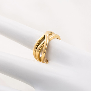 Geometric Twist <b>Ring</b> <b>Titanium</b> Steel Gold Silver Color For Men And Women Jewelry Gift Spring 2022 - Product Image 3