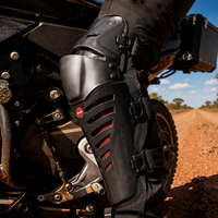 Protège-tibias et genoux de moto certifiés CE, coque rigide en PE, charnière articulée, protection pour motocross et course tout-terrain