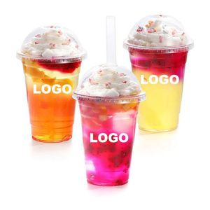 Gobelets en plastique transparents pour café, bière, jus et smoothies, avec couvercles, personnalisables avec logo, jetables - Product Image 2