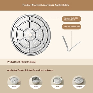 Rejilla Redonda de Acero Inoxidable para Cocinar al Vapor, <span class=keywords><strong>Bandeja</strong></span> Multifuncional para Olla a Presión, Soporte para Cocinar Alimentos al Vapor en la Cocina - Product Image 5