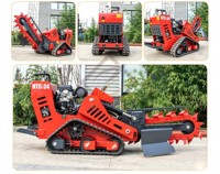 Instelbare diepte kettinggraafmachine, diesel aangedreven, multifunctionele graafmachine voor tuinbouw, landbouw en veldwerkzaamheden