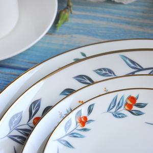 <span class=keywords><strong>Platos</strong></span> de <span class=keywords><strong>porcelana</strong></span> dorados más populares para la cena, vajilla de cerámica usada para restaurante de boda - Product Image 4