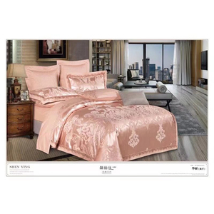 Sang Trọng 4-Mảnh Bông Bộ Đồ Giường Thiết Lập Hiện Đại Phong Cách Duvet Bìa Và In Mô Hình Nhà Máy Tấm Ga Giường Sang Trọng Bông Sản Phẩm - Product Image 6