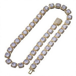 Collar de Cadena de Eslabones de Moissanita Estilo Hiphop Iced Out, Chapado en Oro sobre Plata de Ley 925, Gargantilla para Hombres y Mujeres, Boda - Product Image 5