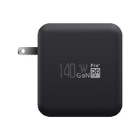 Nouveau Design 140W PD3.1 Gan Chargeur 3C Mur Ordinateur Portable USB C Adaptateur 4 Ports Pliable 3PDT Commutateur OTP Protection SCP Fonction US Plug