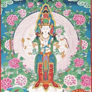 Réplique de Thangka bouddhiste sur <span class=keywords><strong>toile</strong></span>, portrait de Guanyin à mille mains, collection muséale, haute résolution, anti-UV, écologique - Product Image 3