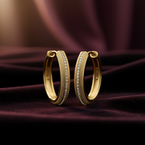 ต่างหูห่วงทองคำแท้ 18K ยี่ห้อ Lynx ประดับเพชรธรรมชาติทรงกลมเจียระไนแบบบริลเลียนท์ สี G เครื่องประดับสำหรับผู้หญิง สไตล์คลาสสิก เหมาะสำหรับใส่ทุกวัน - Product Image 2