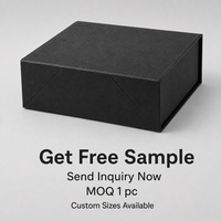 Boîte cadeau noire pliable magnétique à texture lin, impression personnalisée pour coffret cadeau d'entreprise, vente en gros, approvisionnement direct usine