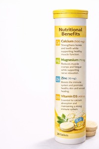 Tabletas Efervescentes de Calcio + Zinc – Apoyo para Huesos e Inmunidad con Sabor a Limón, Paquete de 20 Tabletas - Product Image 4