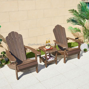 เก้าอี้โพลีไม้แปรรูปพับได้มีโต๊ะข้างโต๊ะระเบียงเก้าอี้กบสำหรับพักผ่อนเฟอร์นิเจอร์กลางแจ้ง - Product Image 4