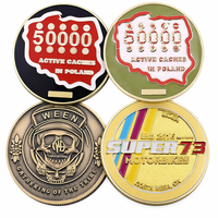 Moneda de desafío personalizada, con relieve 3D, esmaltada, de forma irregular, de doble cara, para motocicleta, geocaching, antigua, coleccionable