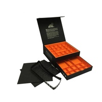 Favores de fiesta de boda de lujo personalizados en relieve caja de papel de caramelo reciclado ecológico Caja de regalo magnética de capas de doble puerta hecha a mano