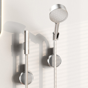 Universal Shower Head Holder Suction Cup Adjustable Round Hanging Mount Minimalist Design Bathroom Accessory - Product Image 1