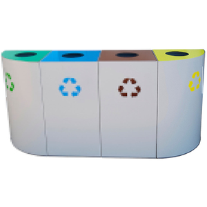 Cestino per Rifiuti a Mezzaluna per Riciclaggio 35 L Multicolore per Uso Esterno - Product Image 1