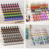 Mini présentoir de produits de haute qualité Figurine étagée multicouche en acrylique transparent et étagère montante d'affichage de cosmétiques