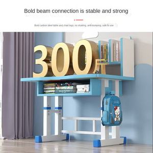 Ensemble bureau et chaise d'étude pour enfants, bureau en fer relevable pour petit appartement, chambre à coucher - Product Image 3