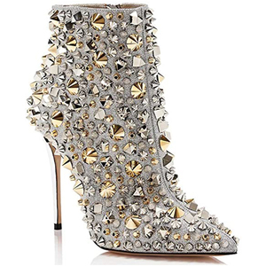 Chaussures pour femmes Xinzirain, <span class=keywords><strong>bottes</strong></span> à talons hauts classiques personnalisées, <span class=keywords><strong>bottes</strong></span> à talons hauts à clous, <span class=keywords><strong>bottes</strong></span> en cuir western, chaussures tendance - Product Image 1