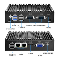Mini PC Intel Celeron N2840 sin Ventilador, Doble Núcleo, con DDR3L 1333MHz, 2*RTL8111H, 2*COM RS232, Compatible con Win7/10/Linux, Computadora Industrial