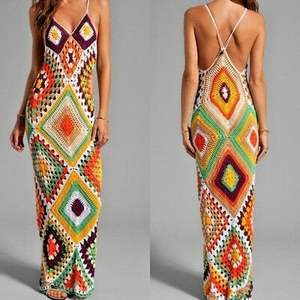 Vestido largo <span class=keywords><strong>de</strong></span> ganchillo sin mangas para mujer, ropa <span class=keywords><strong>de</strong></span> playa, cuadrado, para <span class=keywords><strong>verano</strong></span> - Product Image 3