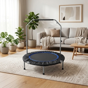 Mini <span class=keywords><strong>Trampolín</strong></span> Redondo Plegable para Interiores con Soporte Ajustable, <span class=keywords><strong>Trampolín</strong></span> <span class=keywords><strong>de</strong></span> Salto para Gimnasio en Casa, Fitness para Adultos - Product Image 5