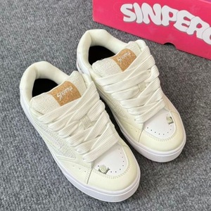 Zapatos de Mujer Estilo Casual Versátiles Color Beige, Modelo Original Girly, Otoño 2026, Nuevos Zapatos Blancos de Plataforma - Product Image 2