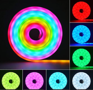 Bande LED néon RGB 7x13mm en silicone, fonctionnement silencieux sans scintillement, IP65, éclairage indirect pour chambre et salon, RoHS CE - Product Image 2