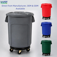 Poubelle de rangement autoportante en PP épaissi, écologique, résistante aux acides et à la corrosion, 80L/120L, avec couvercle résistant aux chocs et aux bris