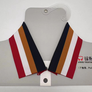 Cuello de polialgodón, Tejido para cuellos y puños deportivos, Camisetas con cuello de línea azul, Tela de ribete plano, Cuello de ribete listo para usar - Product Image 1