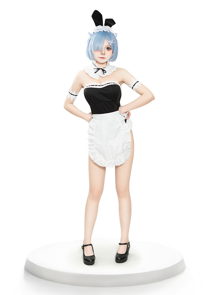 Black  Necklace Bracelet Apron Armband Bodysuit Rabbit Tail