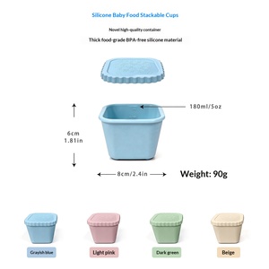 New Food-grade Silicone Baby-food Containers Household <b>Jam</b> Storage <b>Jars</b> Steam-proof High-temperature-resistant Stackable - Product Image 2