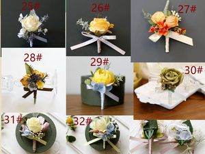 All'ingrosso su misura sposo nuziale festa del ballo di fine anno di nozze giallo artificiale serie spilla fiore spalla fiore corpetto fiore - Product Image 4