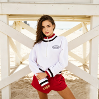Sweat-shirt athleisure à col montant pour femme 2026, coupe oversize courte, pour adolescentes, ample, à manches longues, pull d'hiver