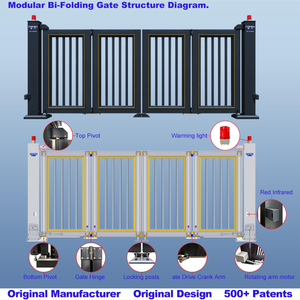 Puerta Plegable Retráctil de Aluminio Industrial, Puerta de Seguridad Automática Resistente para Almacenes y Perímetros de Fábricas - Product Image 6