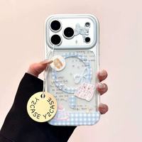 Coque de téléphone Hanfeng motif bleu en forme de nœud, compatible avec iPhone 15, iPhone 16, Promax, nouveaux modèles 13 pour femmes, 14